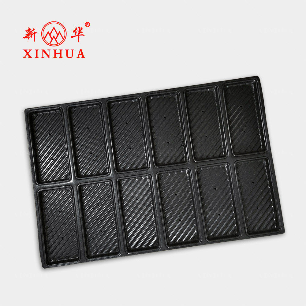 Commercial corrugated oblong bread loaf pan perforated cross grain baking molds
